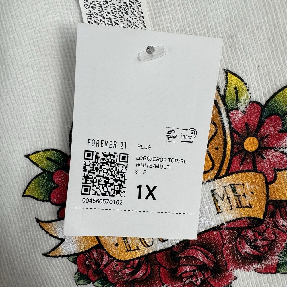 Forever 21 Plus 1X Lucky Me‎ Horseshoe Lace Up Ribbed Crop Tank Top NWT - Picture 4 of 9